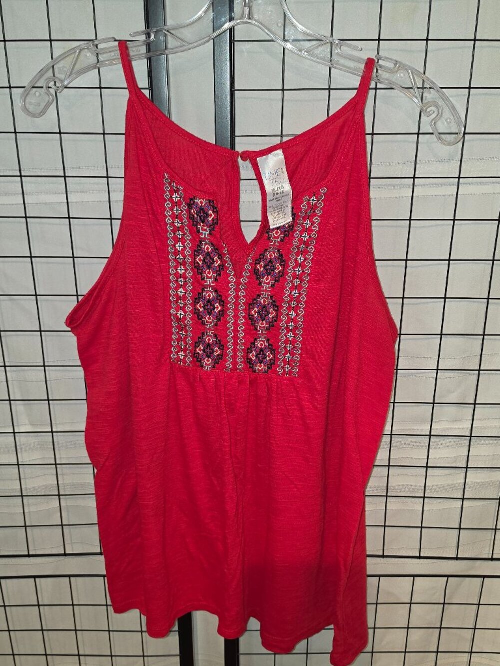 HIGH NECK EMBROIDERED TANK